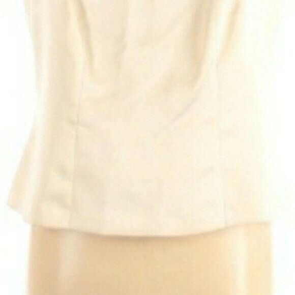 90's R&M Richards Formal Fitted Sleeveless Satin Ivory Shell Top Sz 16W - Picture 5 of 11